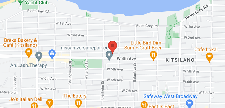 map of 302 3235 W 4TH AVENUE